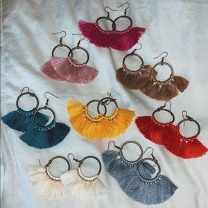 8pc Tassle Colprful Earring set
